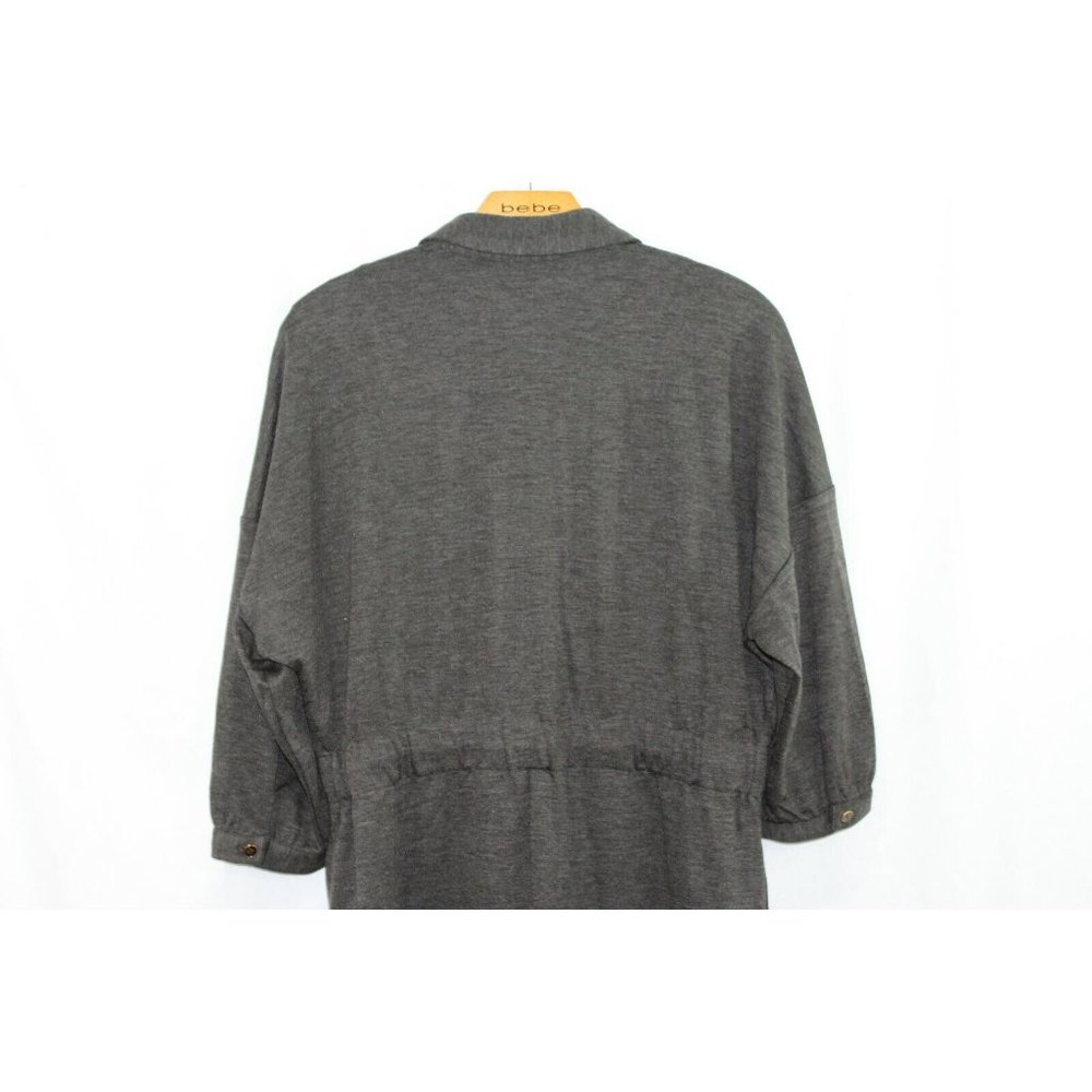 J McLaughlin Womens Grey Wool Blend Button Front 3/4 Sleeve Shirt Dress M - Picture 5 of 7
